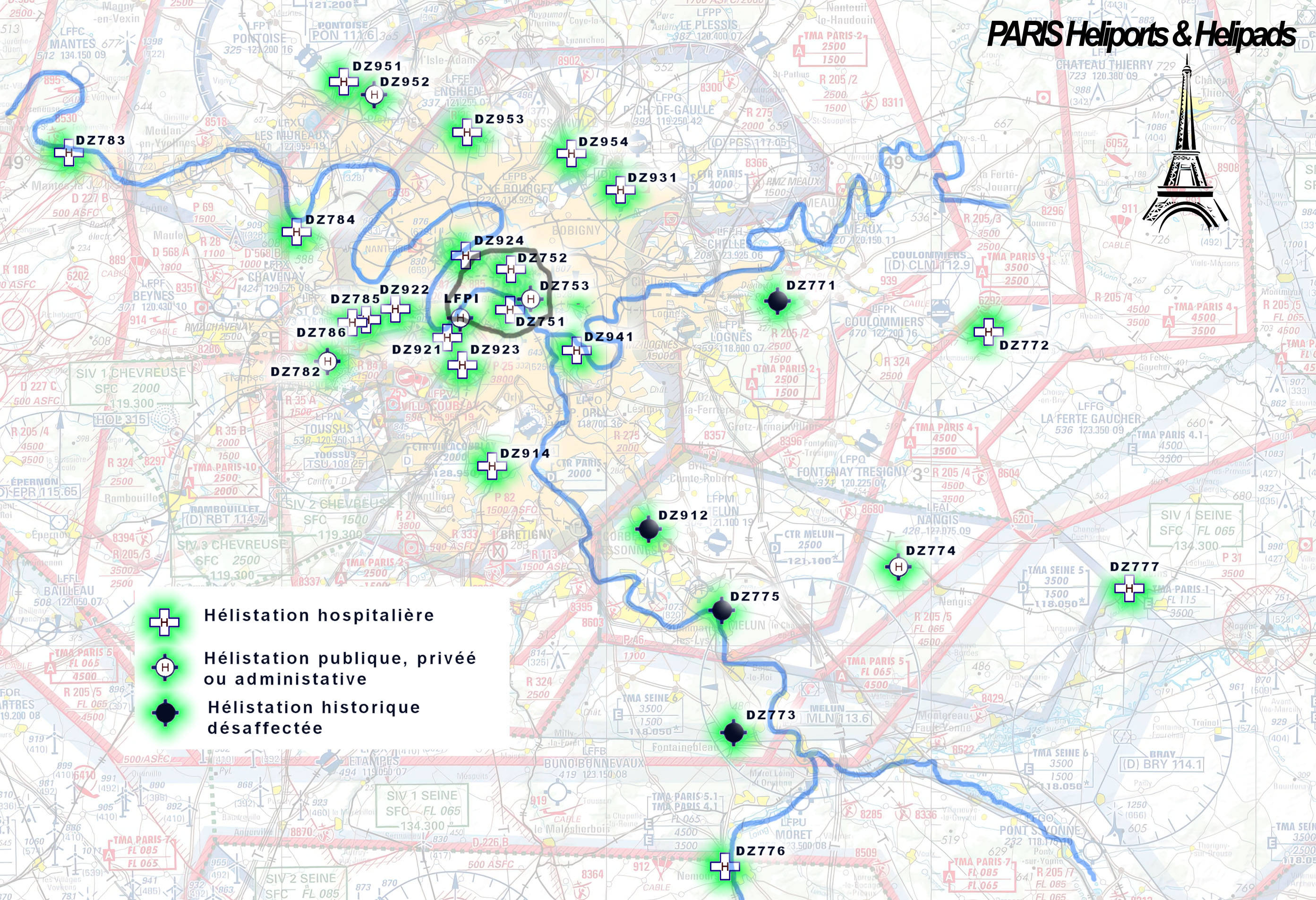 France VFR - Paris Heliports & Helipads