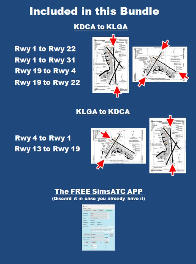 SimsATC BUNDLE Washington Reagan National to La Guardia